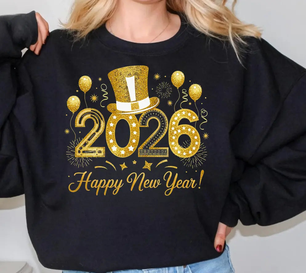 New Year's 2026 Sweatshirt, Holiday Sweatshirt, Festive New Year Apparel, Happy 2026 Crewneck