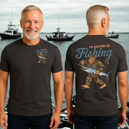 Bigfoot Fishing Shirt - Funny Sasquatch Tee for Enthusiasts