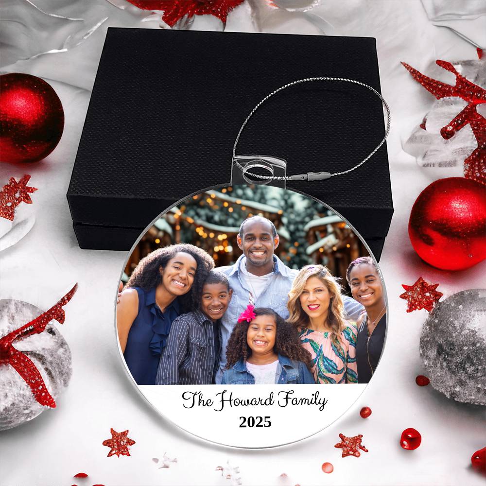 Custom Family Photo Christmas Ornament – Personalized Holiday Keepsake 2025