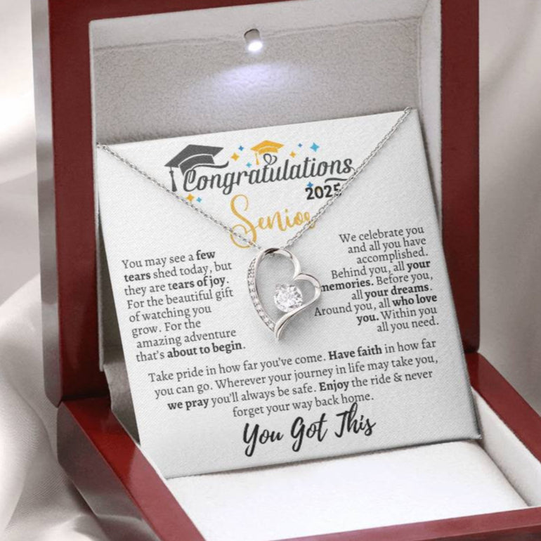 Graduation necklace, Graduation gift, "Congratulations Class of 2025" | Forever Love Necklace