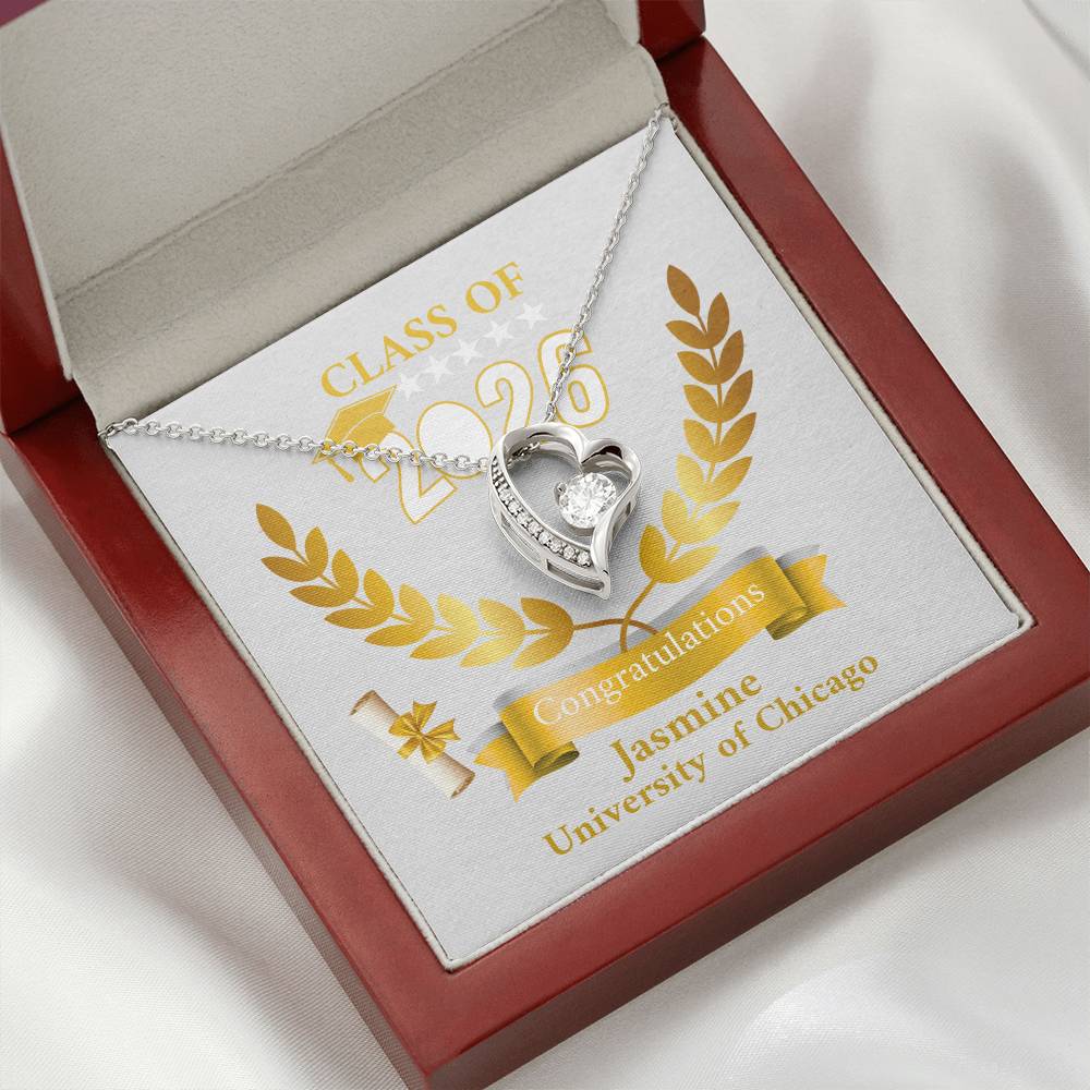 Personalized Graduation Necklace Gift for Her, Class of 2026 Senior Gift, Congrats Graduate Keepsake Necklace