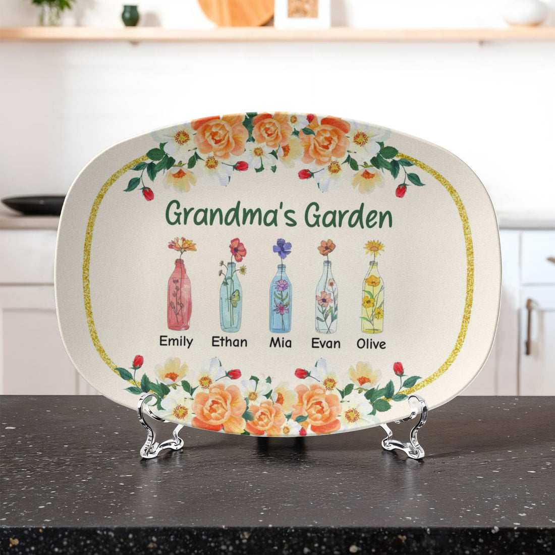 Grandma's Garden, Personalized Platter | Gift for Mimi | Gift from Kids