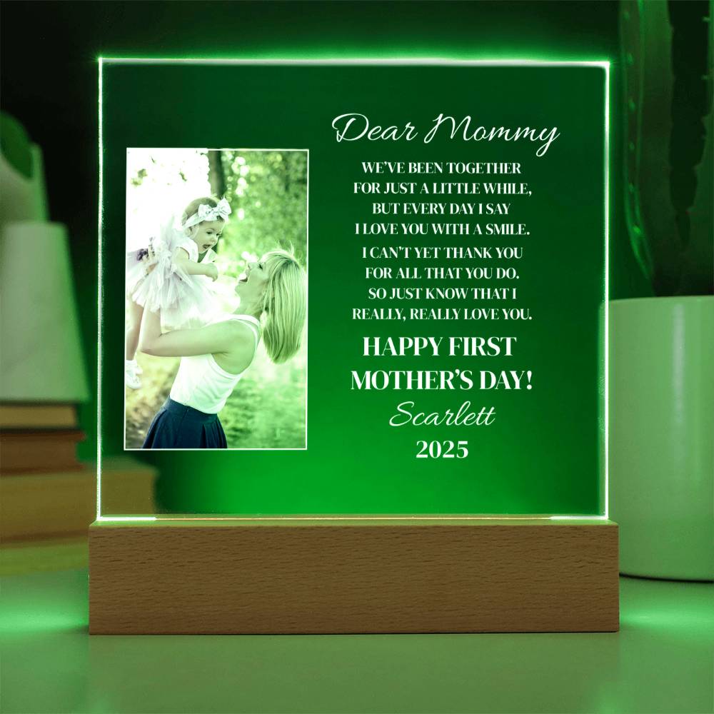 Personalized "Dear Mommy" Acrylic Nite Lite Plaque