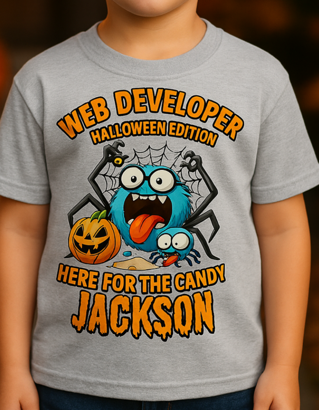 Funny Cute, Personalize Youth Halloween graphic T-Shirt| Tote Bag