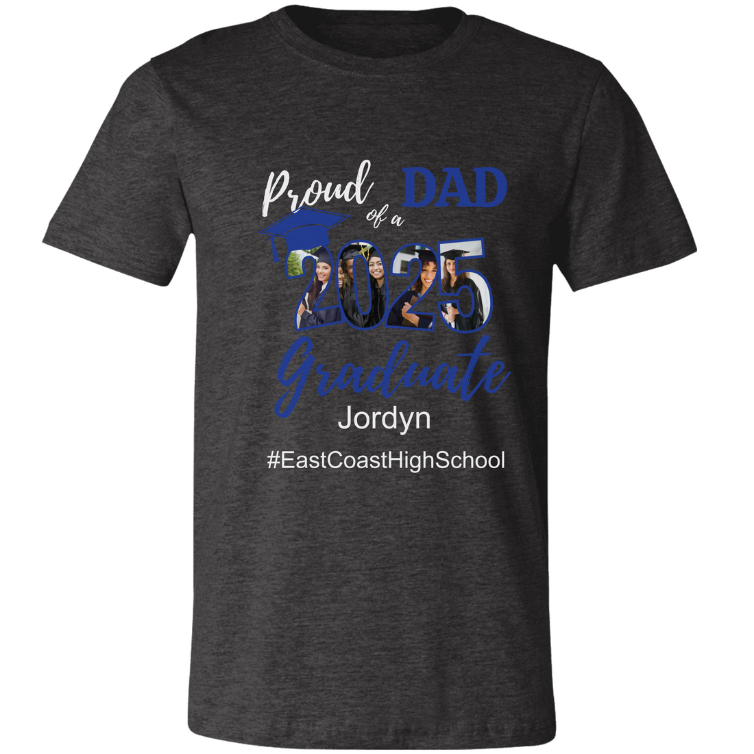 Proud Family T-Shirt, Personalized 2025 Grad Tees, 2025 Graduate Custom Photo Graduate Tee