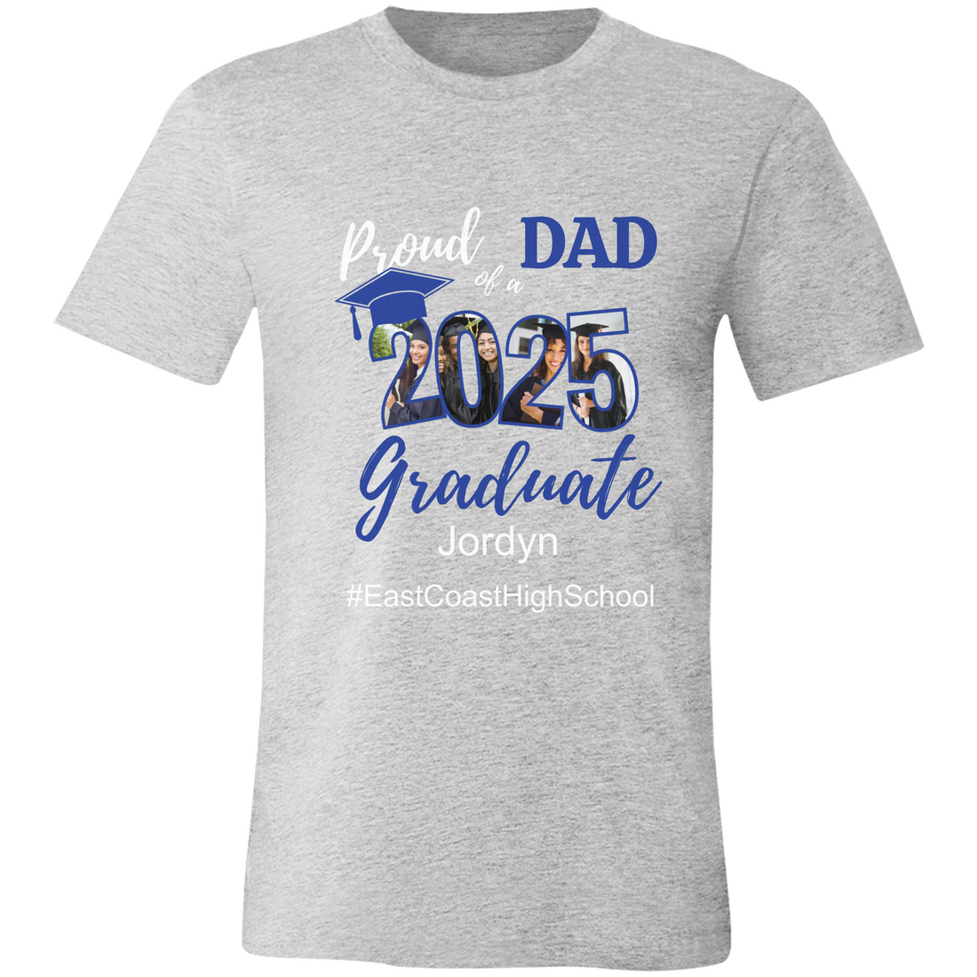 Proud Family T-Shirt, Personalized 2025 Grad Tees, 2025 Graduate Custom Photo Graduate Tee