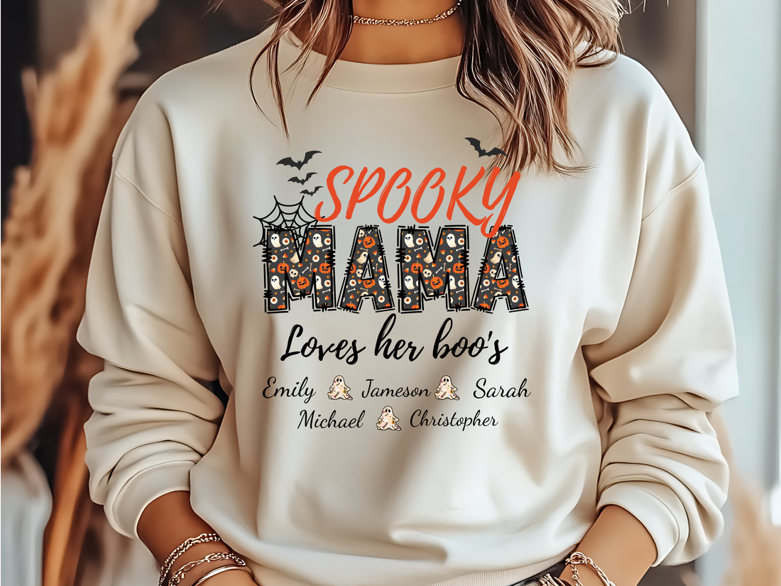 Spooky Mama Halloween Sweatshirt - Personalized Gift