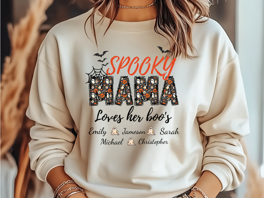 Spooky Mama Halloween Sweatshirt - Personalized Gift