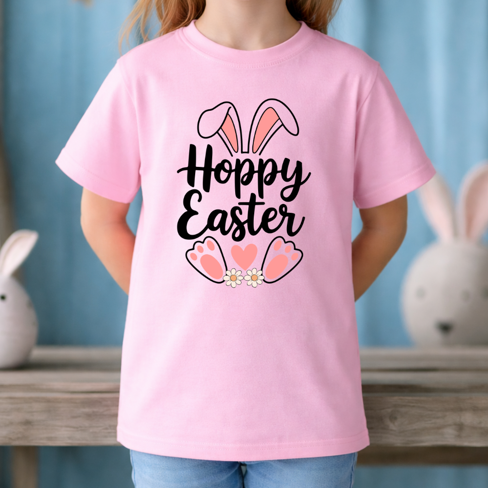 Kids Easter Bunny Shirt, Cute Hoppy Easter Tee, Spring Toddler T-Shirt, Funny Easter Gift, Children's Holiday Outfit