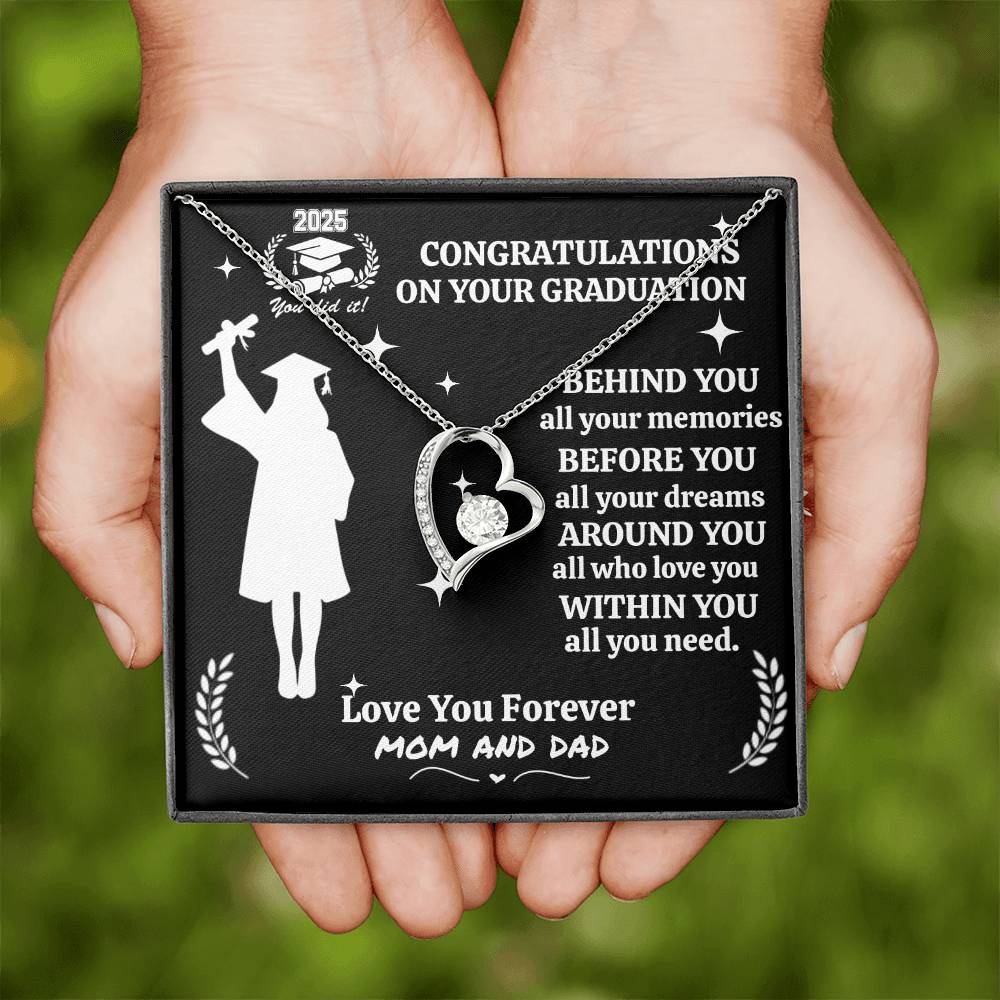 Personalized To My Daughter "Congrats on your Graduation" Forever Love Necklace