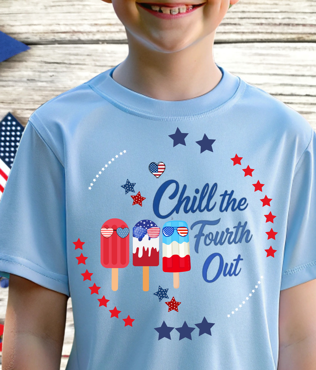 Chill The Fourth Out Shirt, 4th Of July T-shirt, Independence Day, Kids 4th July Ice Cream Tee