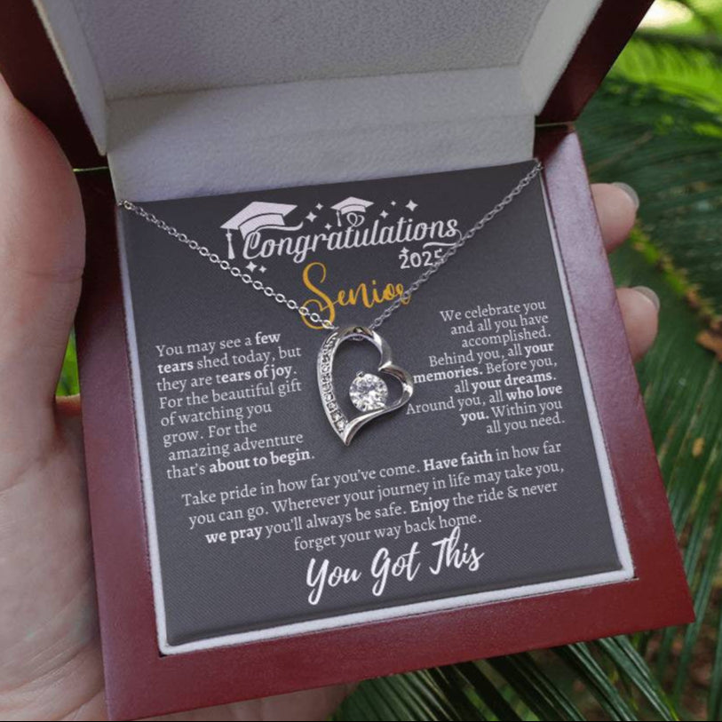 Graduation necklace, Graduation gift, "Congratulations Class of 2025" | Forever Love Necklace