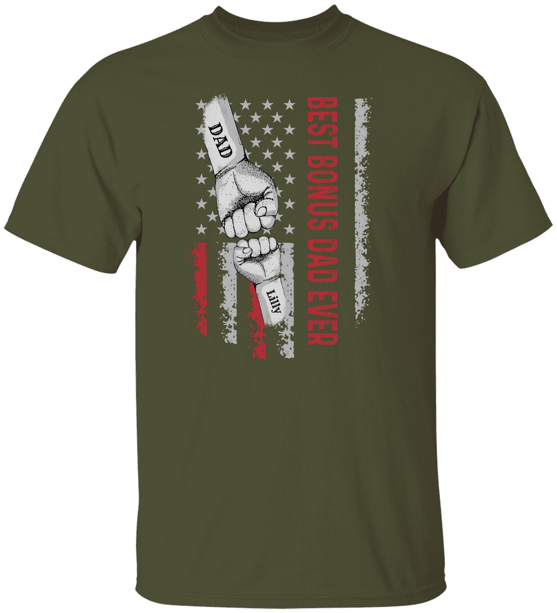 Personalized Best Bonus Dad Raised Fist Bump Shirt!