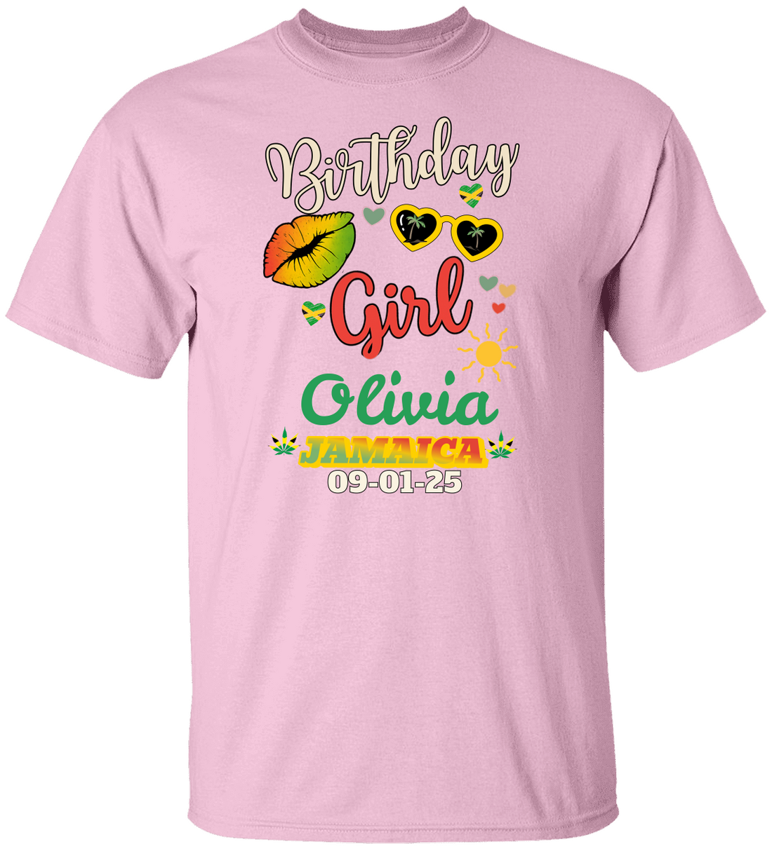 Custom Birthday Girl Jamaica T-Shirt