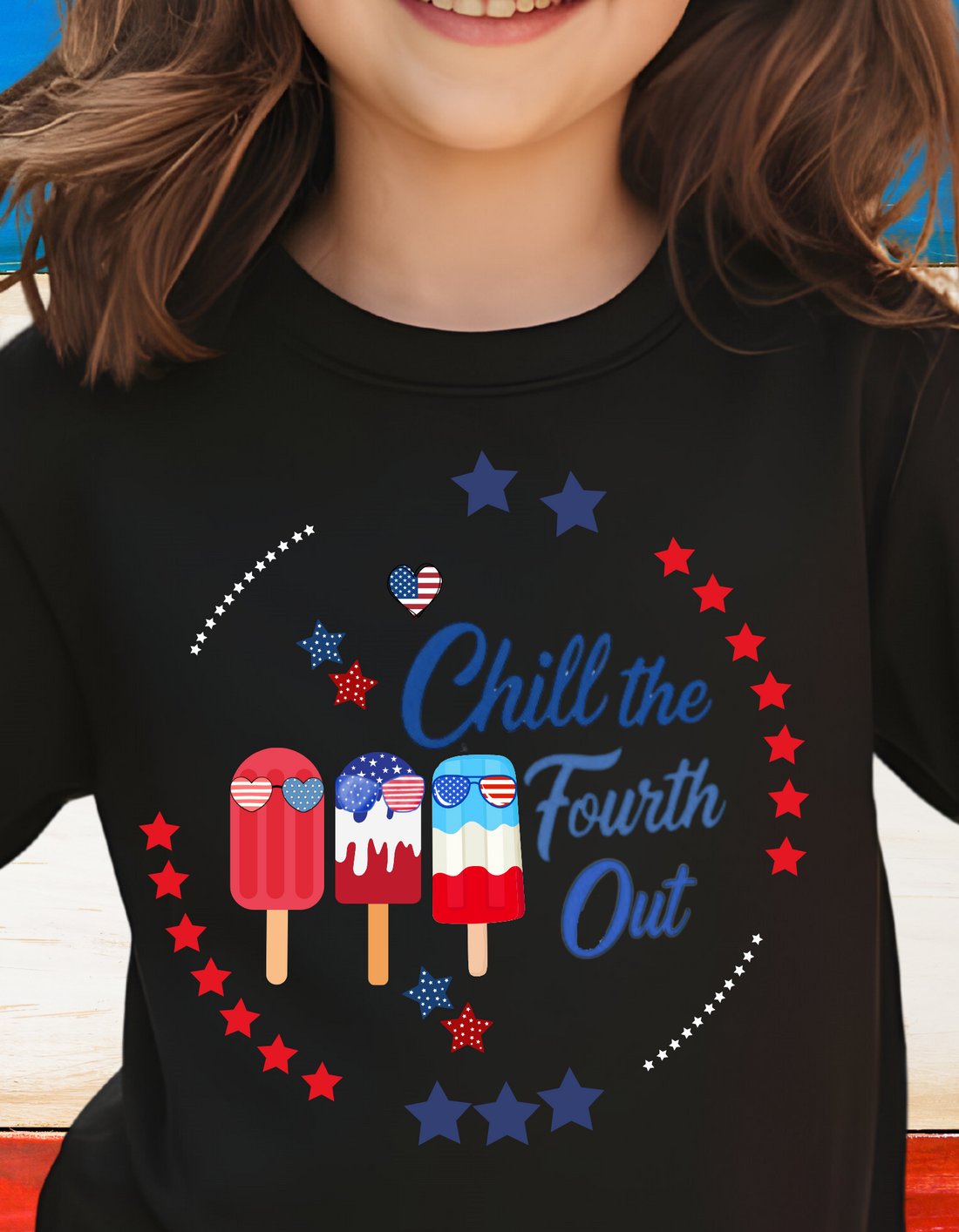 Chill The Fourth Out Shirt, 4th Of July T-shirt, Independence Day, Kids 4th July Ice Cream Tee