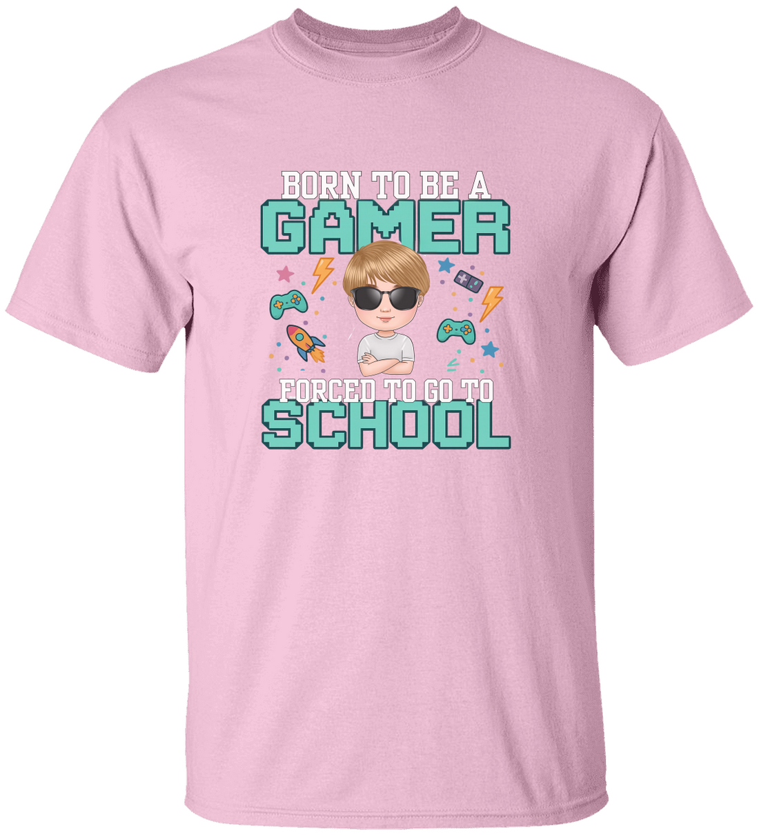Kids Gamer Tee - Personalize Image Fun School Shirt