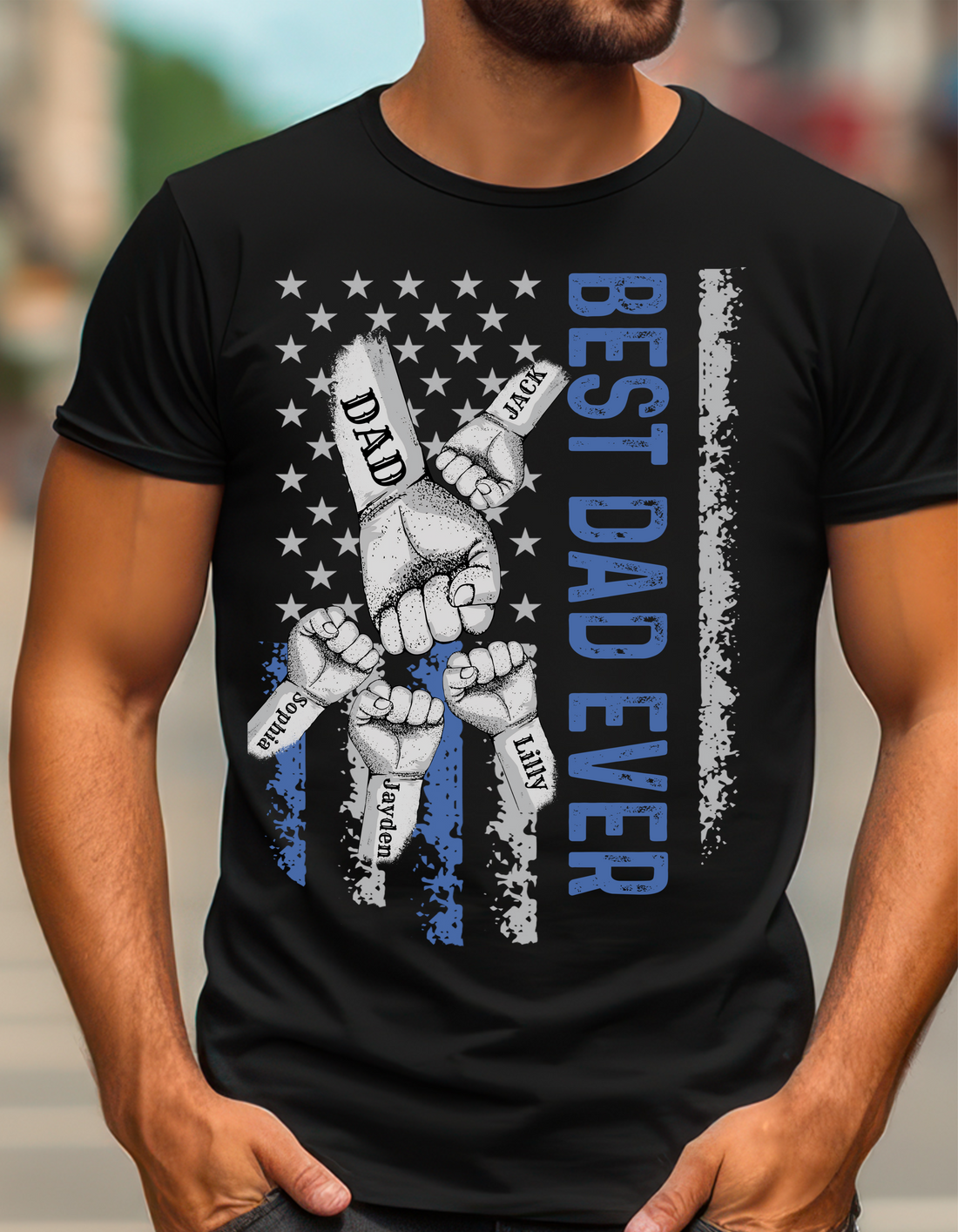 Personalized Best Dad Ever Raised Fist Bump Shirt!