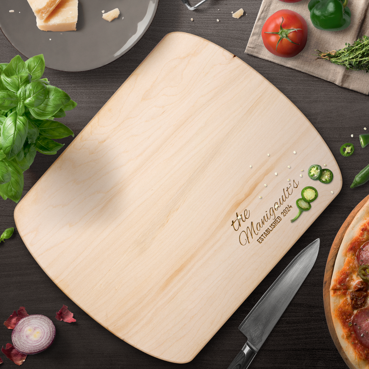 Personalized Family Name Wooden Cutting Board