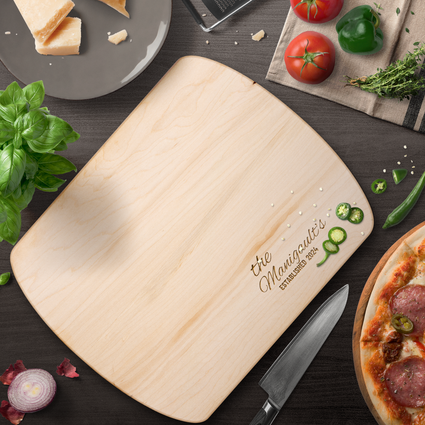 Personalized Family Name Wooden Cutting Board