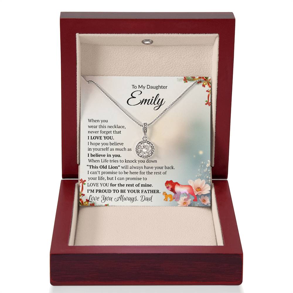 Eternal Hope Necklace Gift for Daughter, “My Precious Daughter, My Forever Pride”