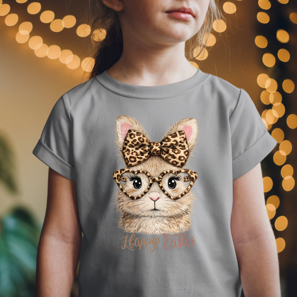 Easter Bunny Shirt, Cute Bunny Shirt for Kids, Bow Rabbit Tee, Girls Animal Shirt, Easter Outfit, Hoppy Easter Top, Kids Gift