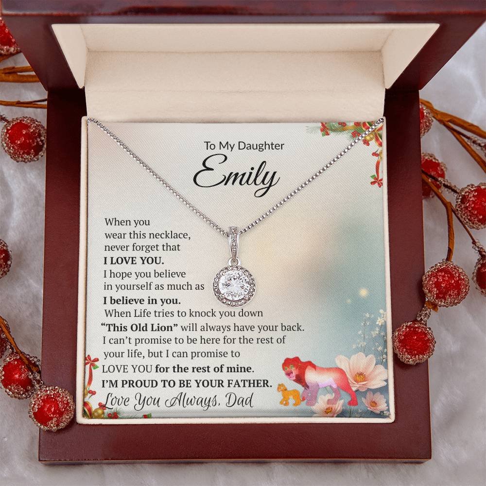 Eternal Hope Necklace Gift for Daughter, “My Precious Daughter, My Forever Pride”