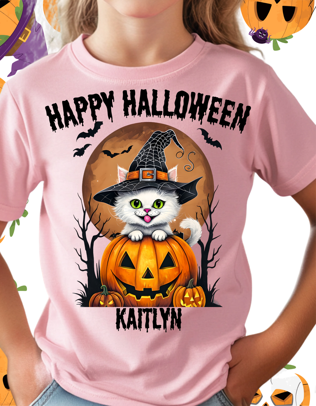 Personalized "Happy Halloween" Kids Tee & Tote Bag