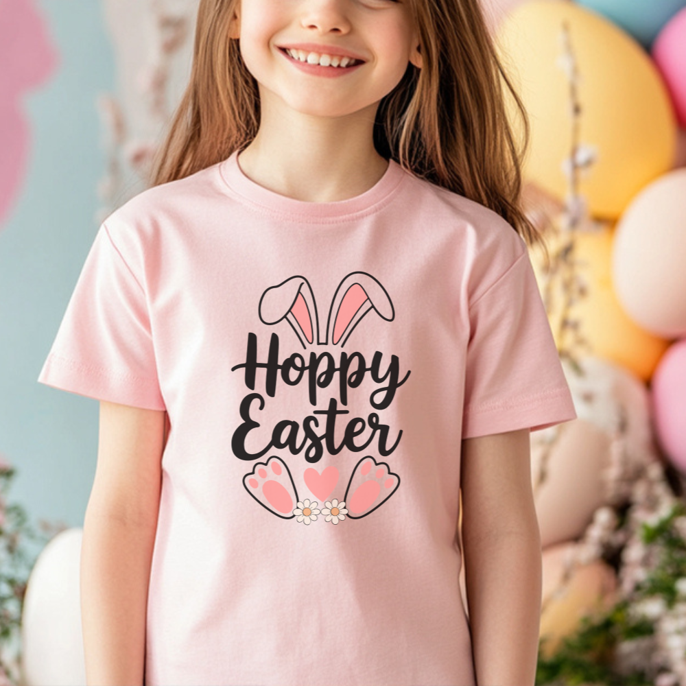 Kids Easter Bunny Shirt, Cute Hoppy Easter Tee, Spring Toddler T-Shirt, Funny Easter Gift, Children's Holiday Outfit