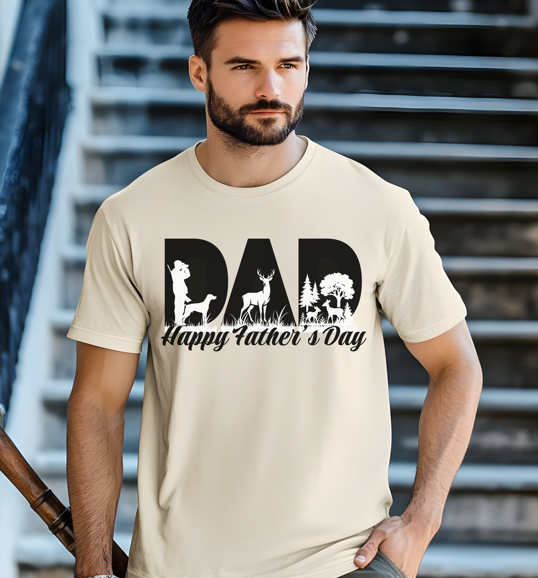 Hunting Dad T-Shirt – Happy Father’s Day Deer Hunter Shirt | Gift for Dad, Grandpa | Outdoors & Hunting Lover Tee