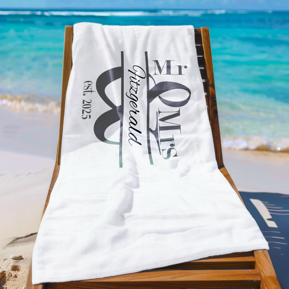 Mr. and Mrs. Vacation and Summer Beach Towel | Bridal Gift!