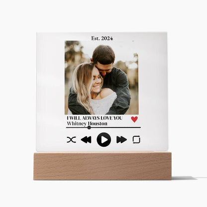 Personalized Song Acrylic Square Plaque | Weddings | Anniversary | Birthdays