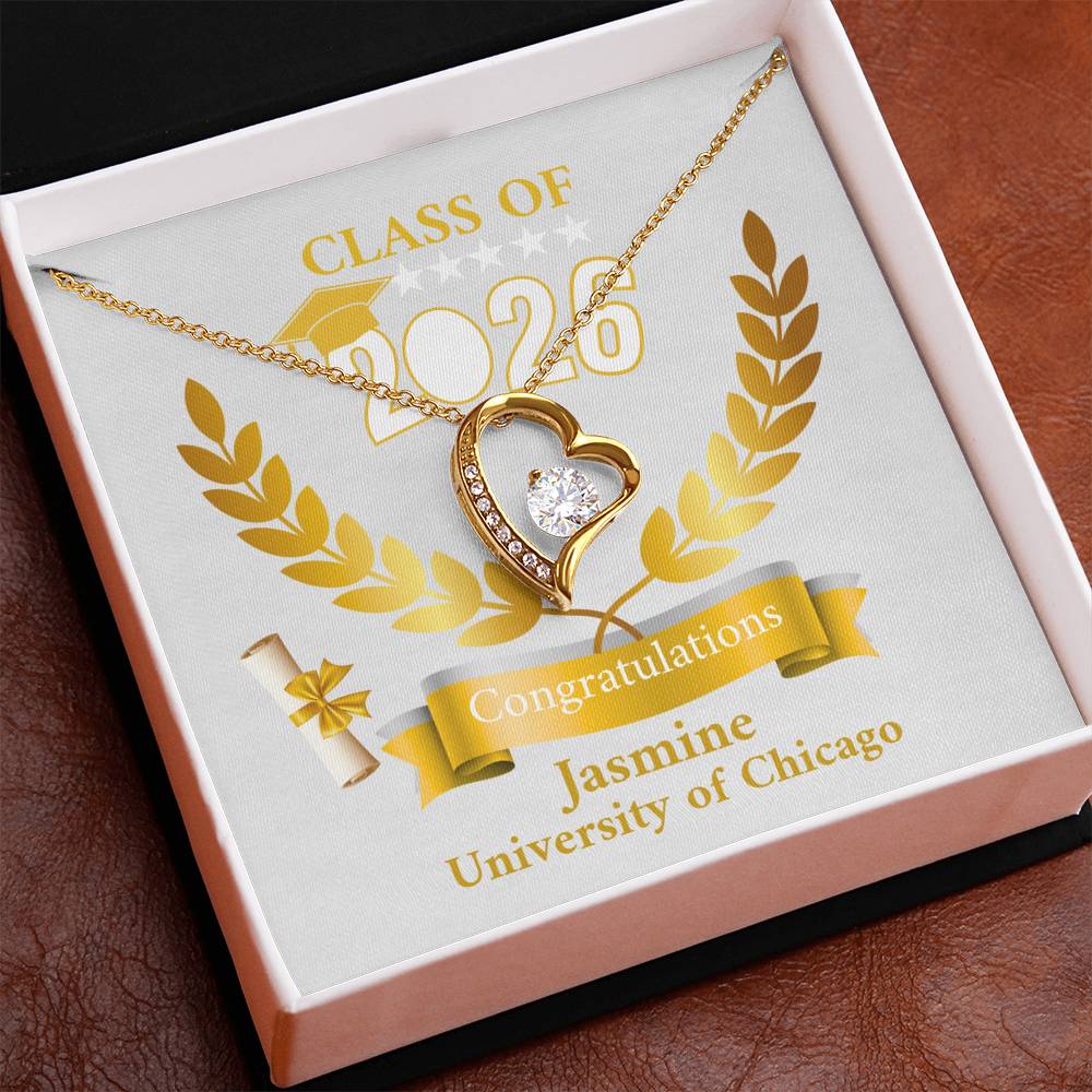 Personalized Graduation Necklace Gift for Her, Class of 2026 Senior Gift, Congrats Graduate Keepsake Necklace