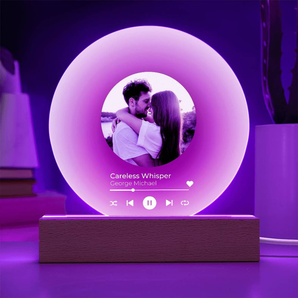 Personalized Acrylic Vinyl Record with Photo and Song Plaque