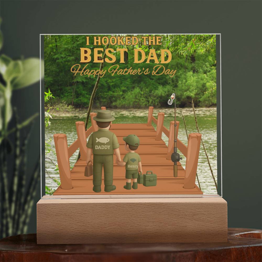 Fishing Dad Personalized Acrylic Plaque | Personalized Gift from Kids | Wife!