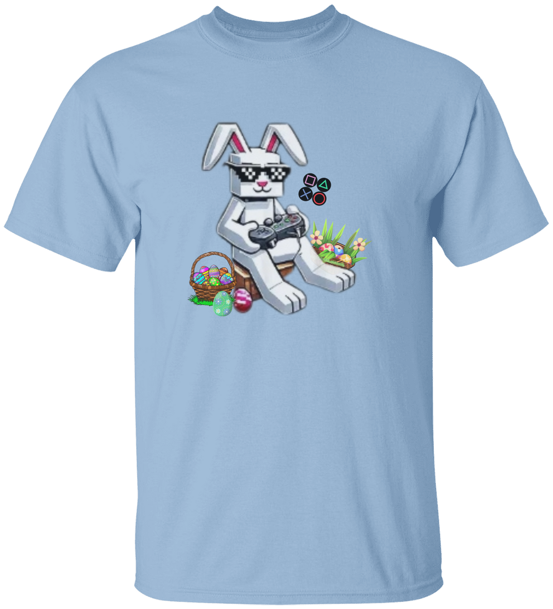 Kids Easter Bunny Gaming T-Shirt, Funny Spring Tee for Boys, Cute Holiday Outfit, Easter Egg Hunt Shirt for Girls