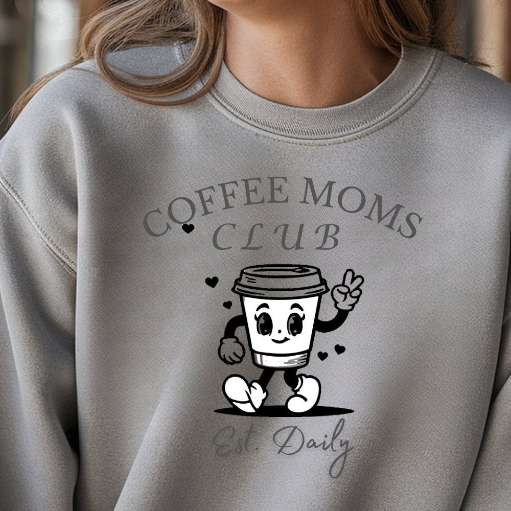 Comfort Colors Coffee Lovers Sweatshirt, Mom Gift Apparel, Quirky Coffee Club Sweatshirt, Comfy Mom Sweatshirt, Fun Casual Wear for Moms