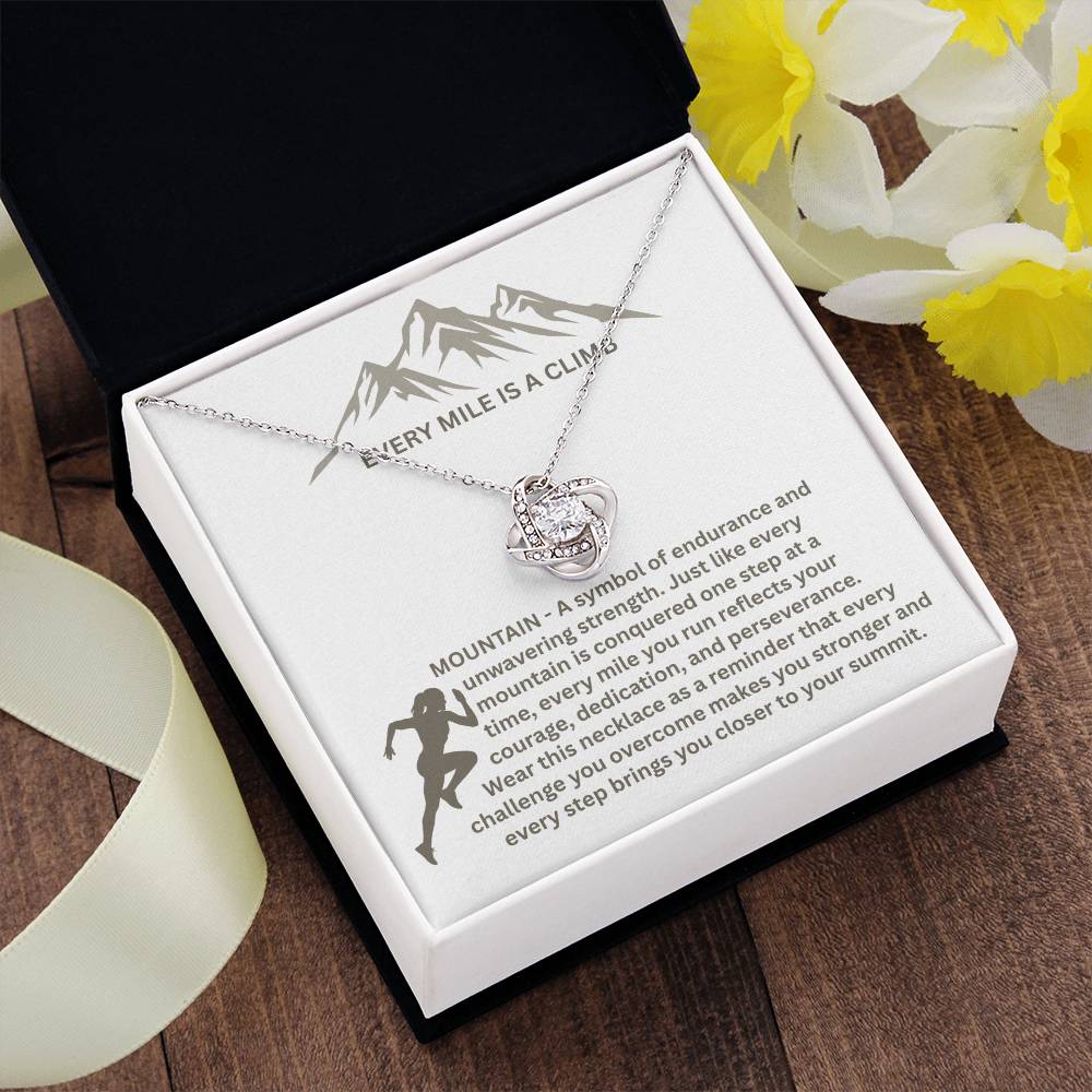 Every Mile Is a Climb – A Symbol of Strength & Perseverance - Love Knot Necklace