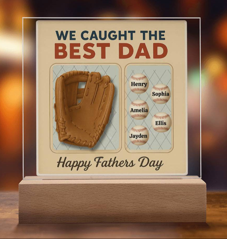 Baseball Dad Personalized Acrylic Plaque | Personalized Gift from Kids | Wife!