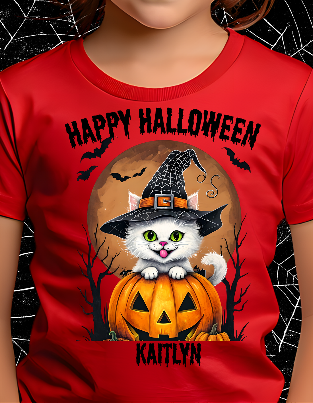 Personalized "Happy Halloween" Kids Tee & Tote Bag