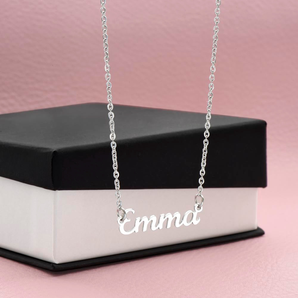 Personalized “To My Granddaughter” Name Necklace – Heartfelt Gift From Grandpa with Inspirational Message Card