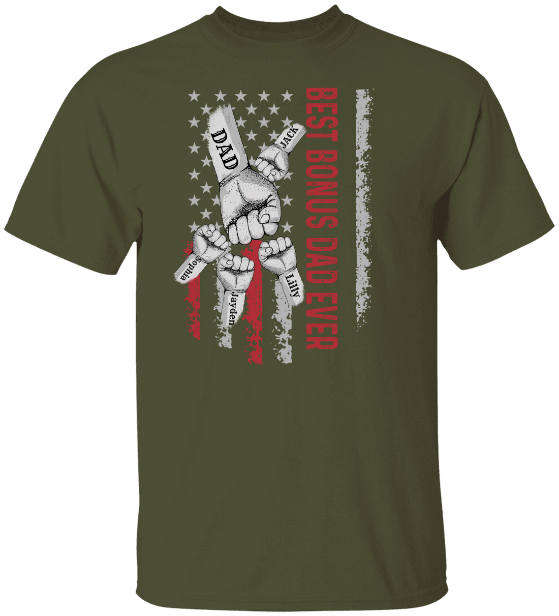 Personalized Best Bonus Dad Raised Fist Bump Shirt!