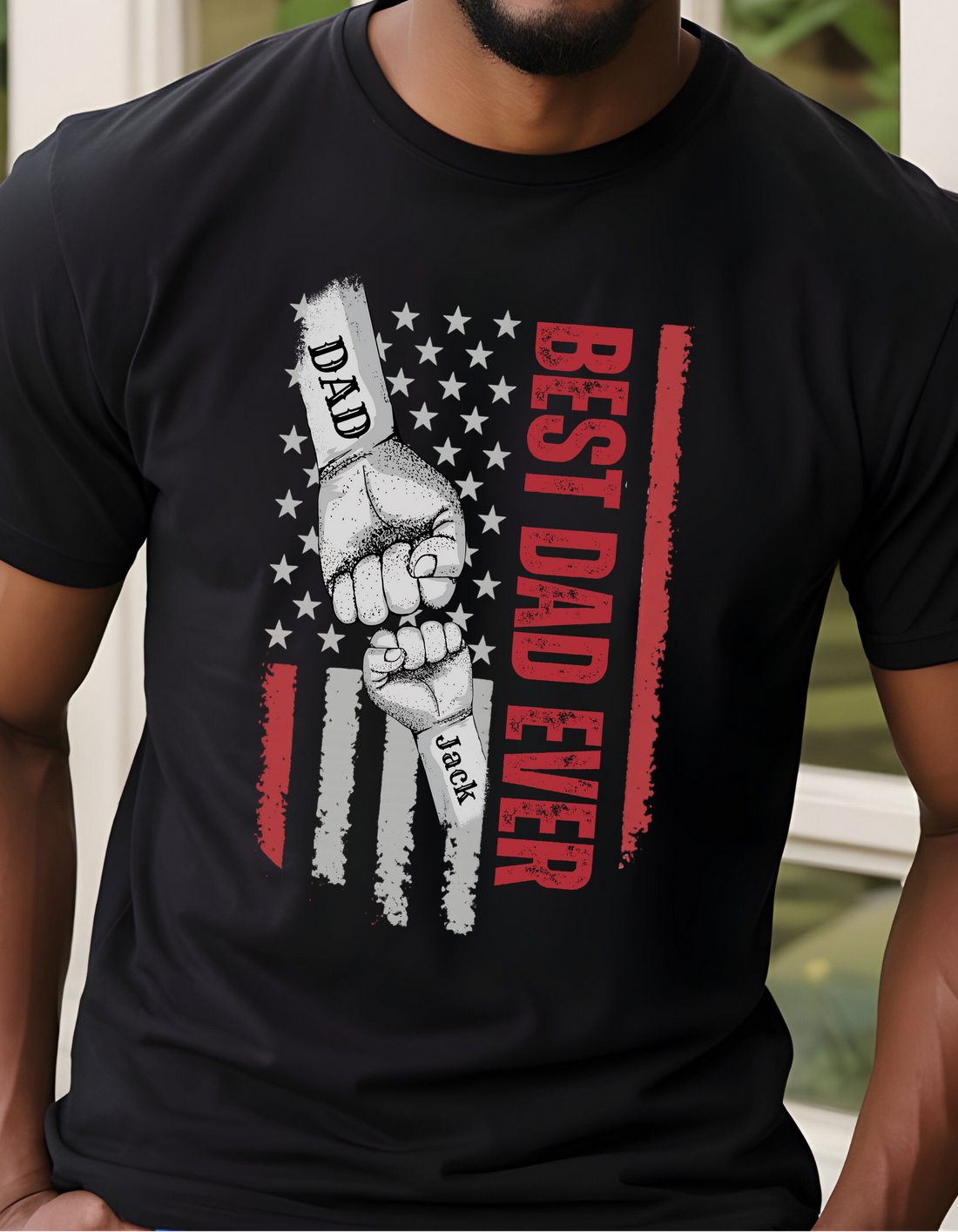 Personalized Best Dad Ever Raised Fist Bump Shirt!