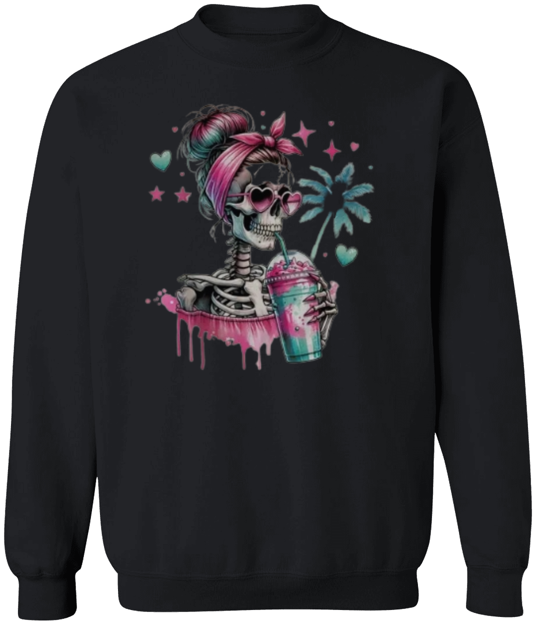 Funky Skeleton Skull Print Sweatshirt - Soft & Stylish