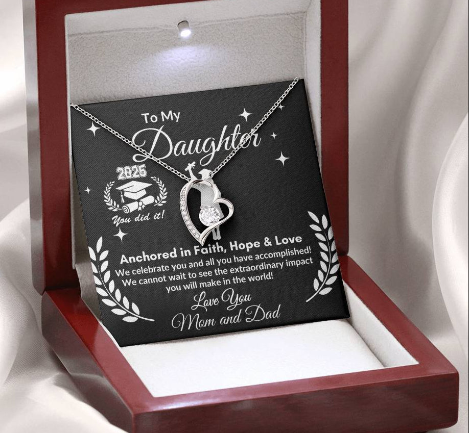 Personalized To My Daughter "2025 Grad" Forever Love Necklace !