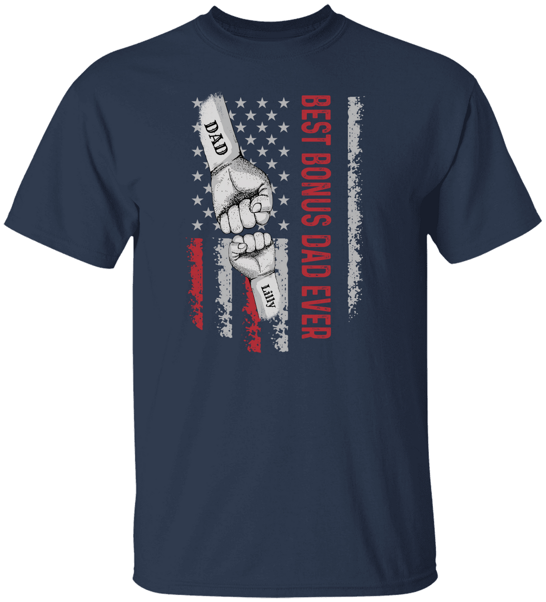 Personalized Best Bonus Dad Raised Fist Bump Shirt!