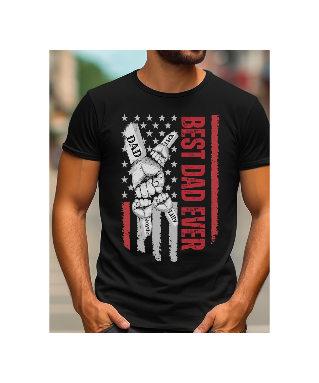 Personalized Best Dad Ever Raised Fist Bump Shirt!