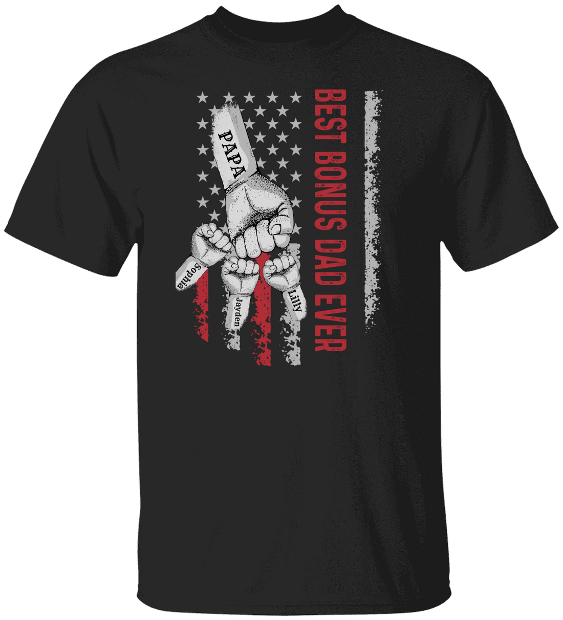 Personalized Best Bonus Dad Raised Fist Bump Shirt!