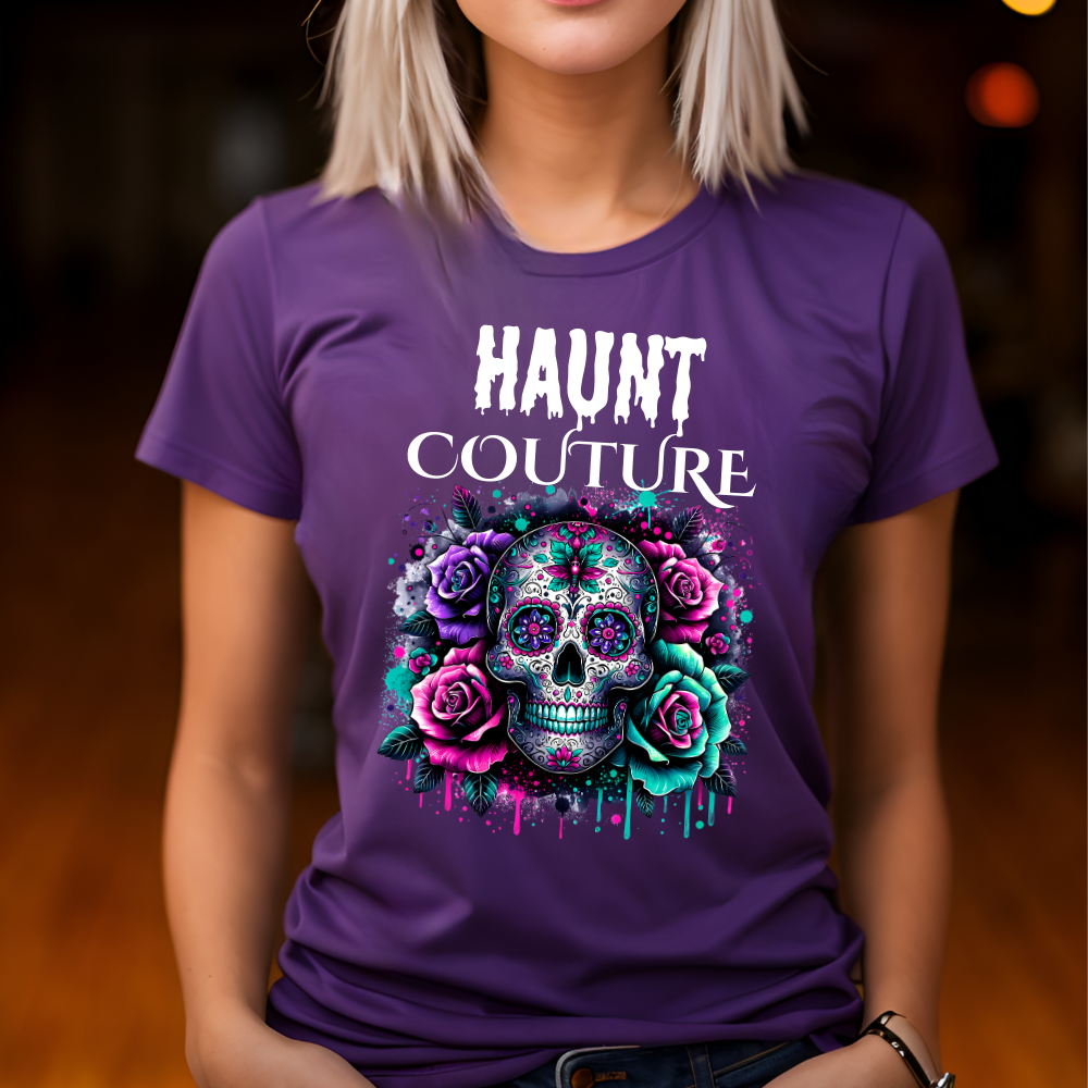 Skull & Roses Graphic Halloween Tee Haunt Couture reveal.”