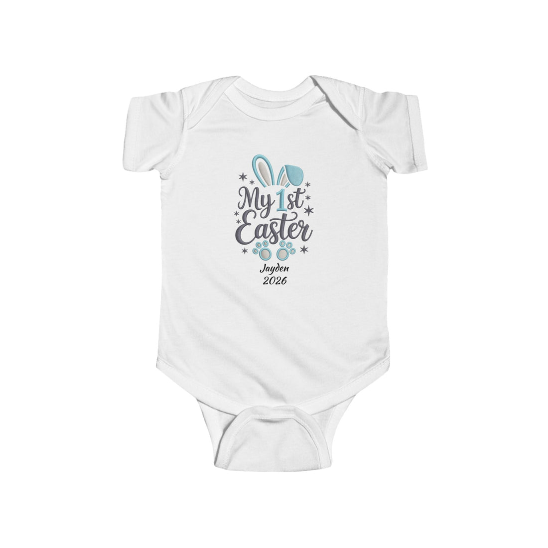My 1st Easter Baby Bodysuit, Custom Name Date, Personalized Easter Onesie, Little Rabbit Design, Infant Easter Outfit, Bunny Baby Gift