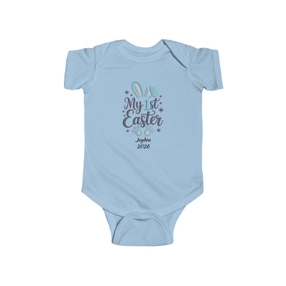 My 1st Easter Baby Bodysuit, Custom Name Date, Personalized Easter Onesie, Little Rabbit Design, Infant Easter Outfit, Bunny Baby Gift